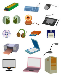 可自由編輯的電子設(shè)備隔離矢量圖標集